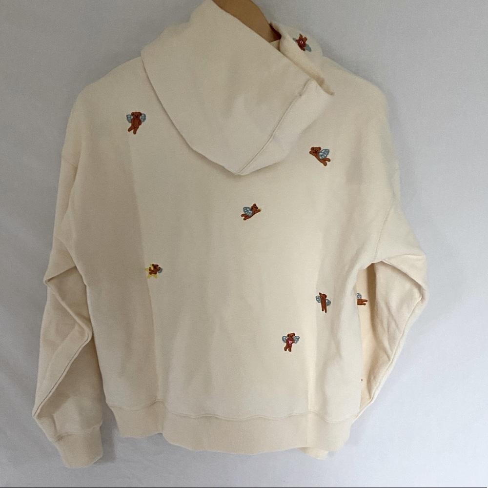 Teddy Fresh NWT Women’s Angel Bear Hoodie in Bone - Picture 3 of 9